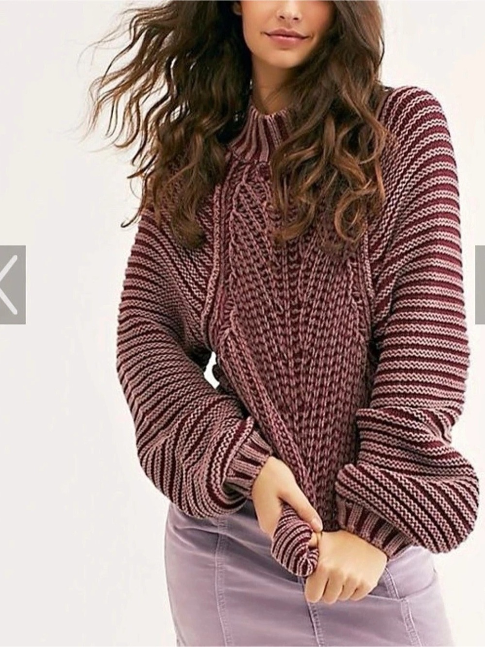 Free People Sweetheart Maroon / Burgundy Mock Turtleneck Sweater